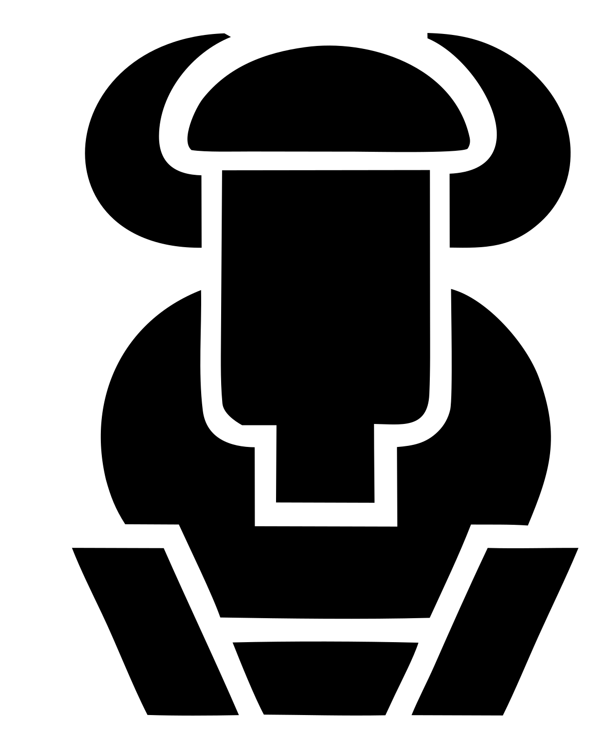 Geometric Bison Body Mark #ffffff/#000000