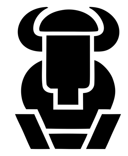 Geometric Bison Body Mark #ffffff/#000000