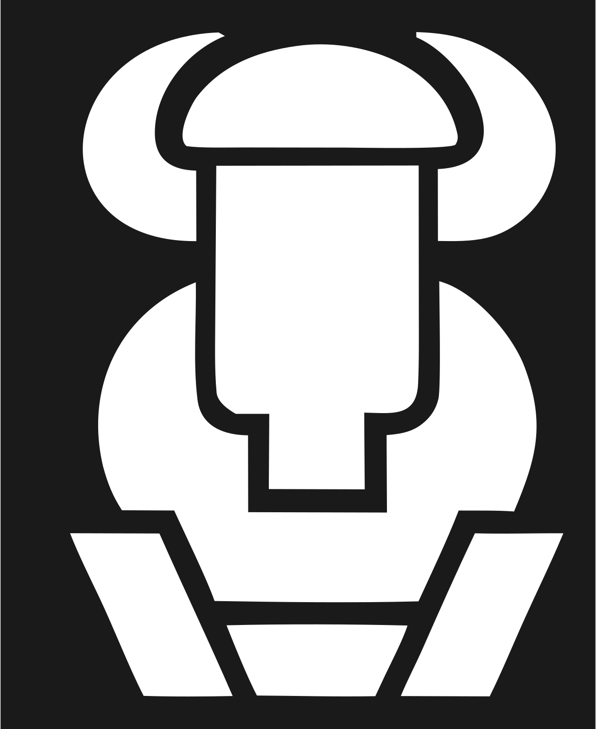 Geometric Bison Body Mark #1a1a1a/#ffffff