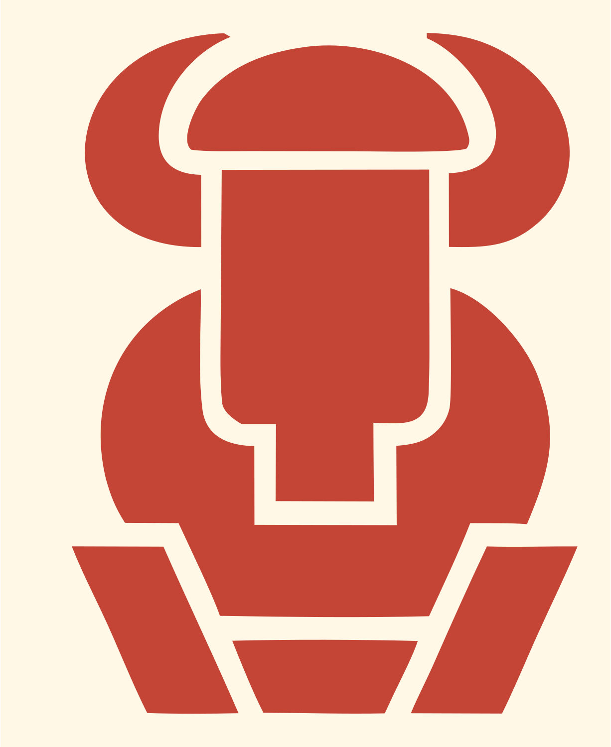 Geometric Bison Body Mark #fff8e7/#c44536