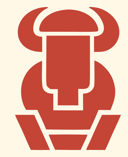 Geometric Bison Body Mark #fff8e7/#c44536
