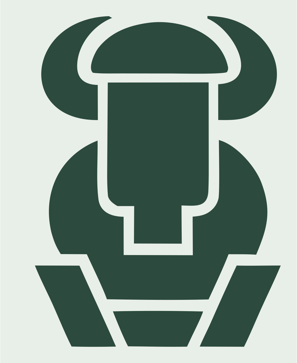 Geometric Bison Body Mark #e8efe9/#2d4a3e