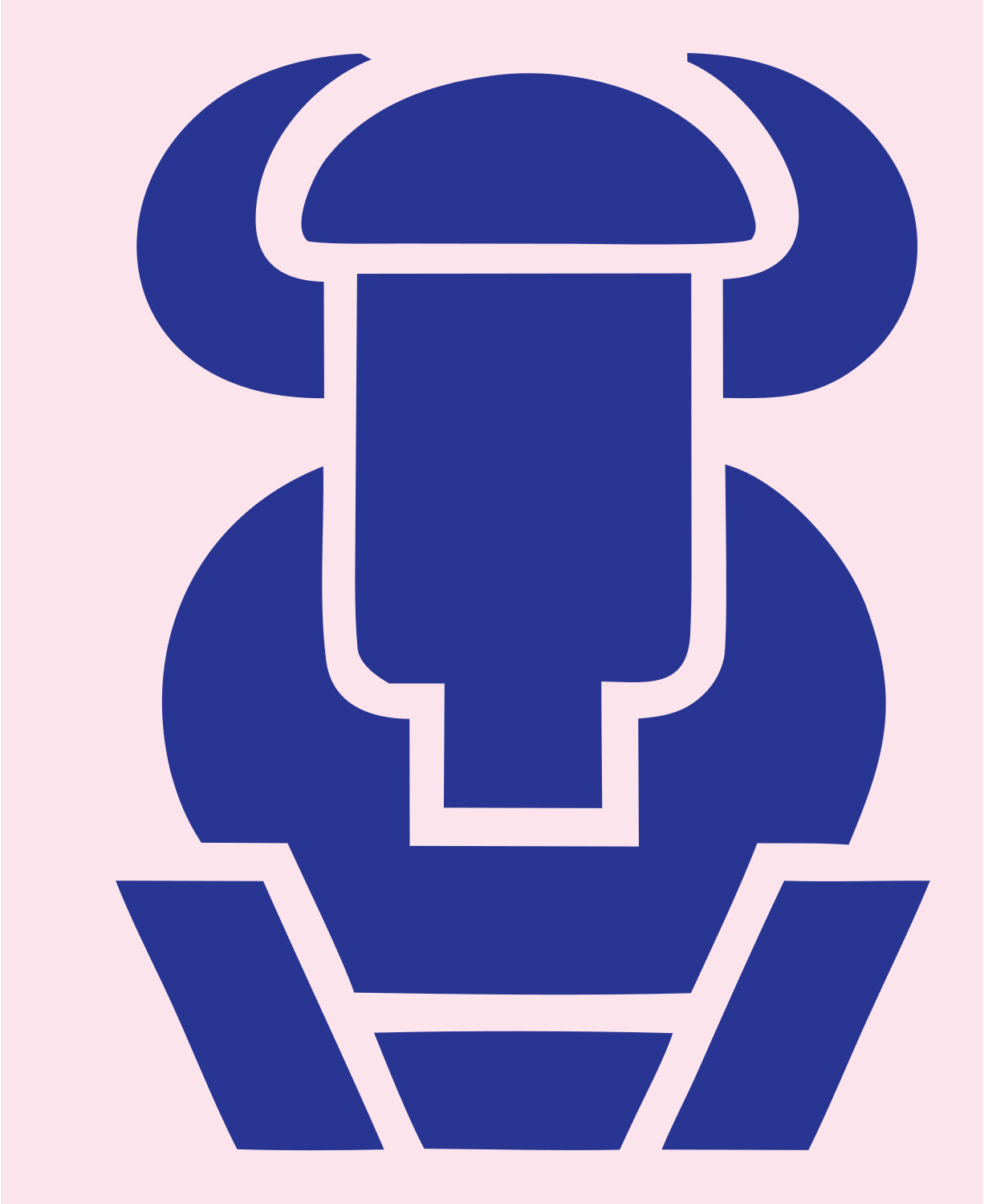 Geometric Bison Body Mark #fce4ec/#283593