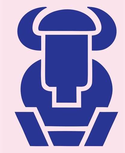 Geometric Bison Body Mark #fce4ec/#283593