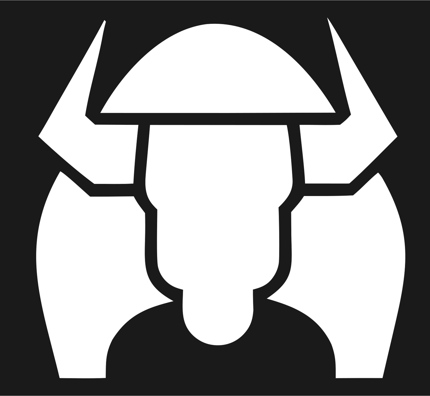 Geometric Bison Helmet Badge #1a1a1a/#ffffff