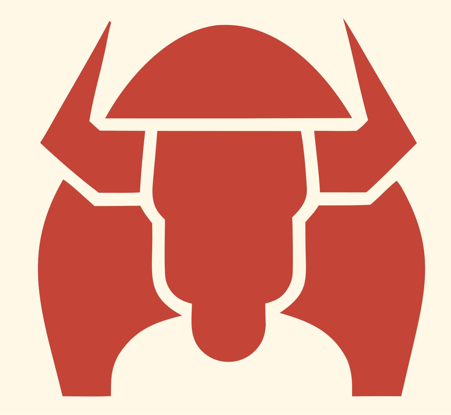 Geometric Bison Helmet Badge #fff8e7/#c44536
