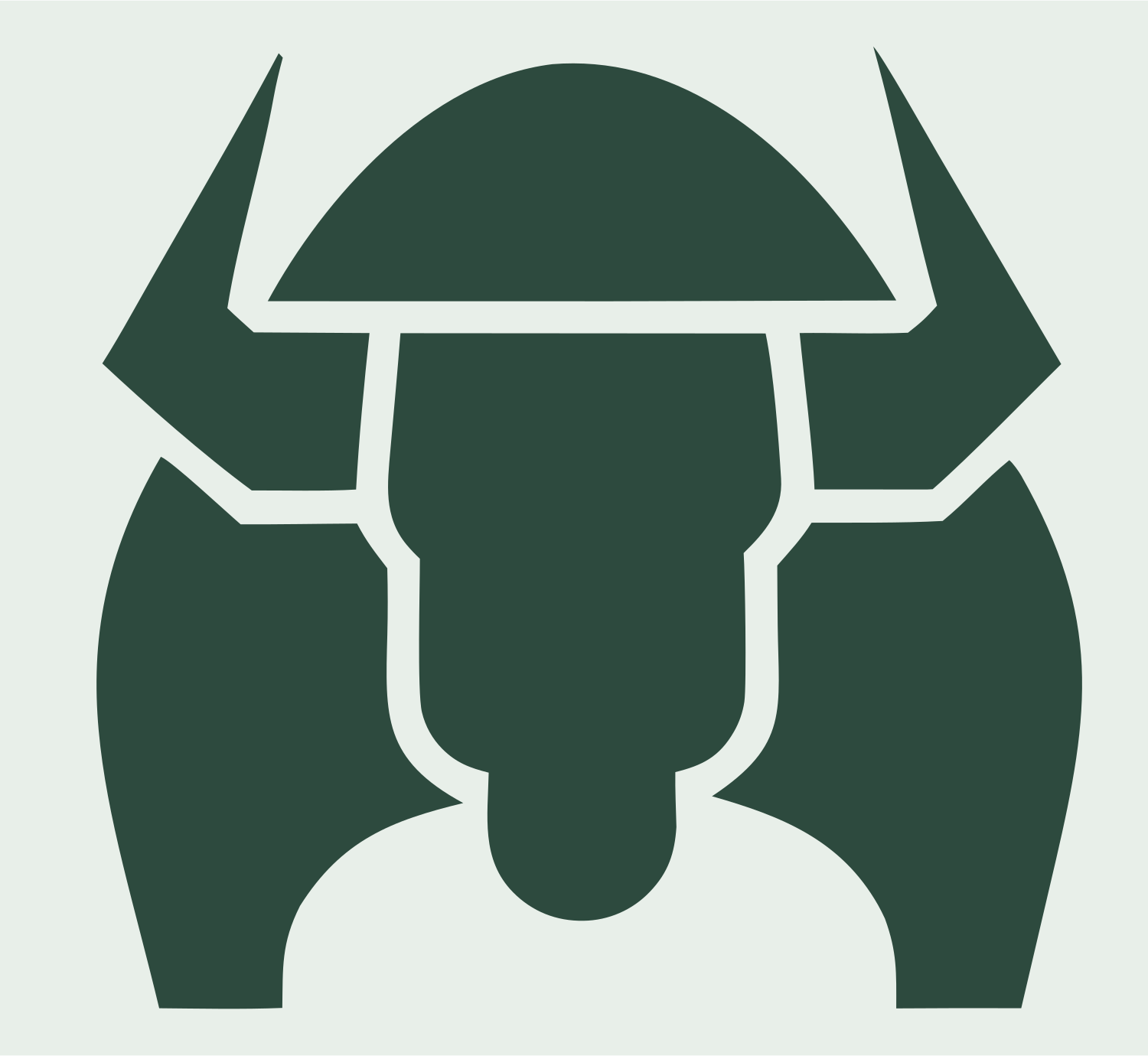 Geometric Bison Helmet Badge #e8efe9/#2d4a3e