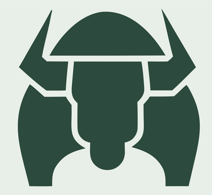 Geometric Bison Helmet Badge #e8efe9/#2d4a3e