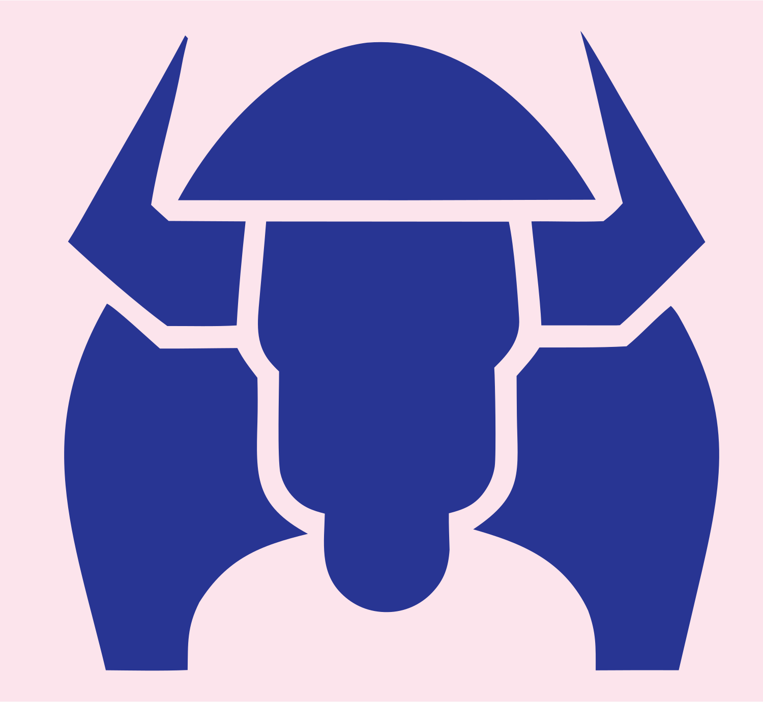 Geometric Bison Helmet Badge #fce4ec/#283593
