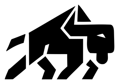 Geometric Bison Stride Badge #ffffff/#000000