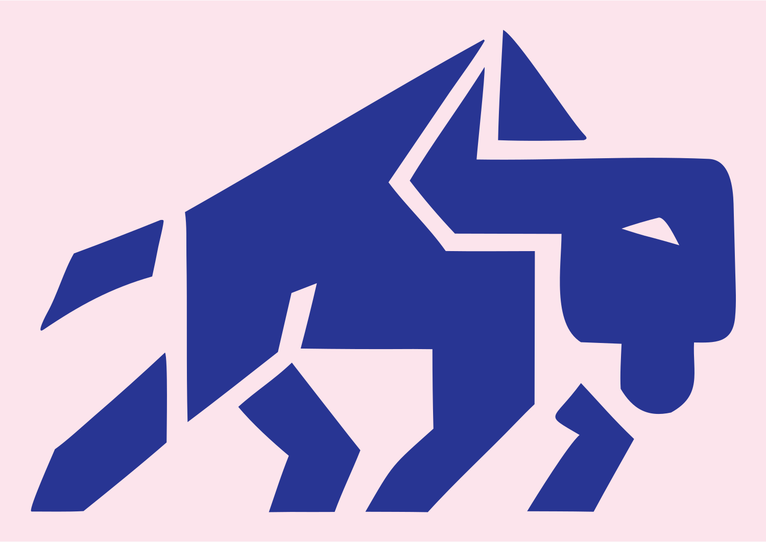 Geometric Bison Stride Badge #fce4ec/#283593