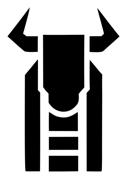 Geometric Bison Front-Face Logo #ffffff/#000000