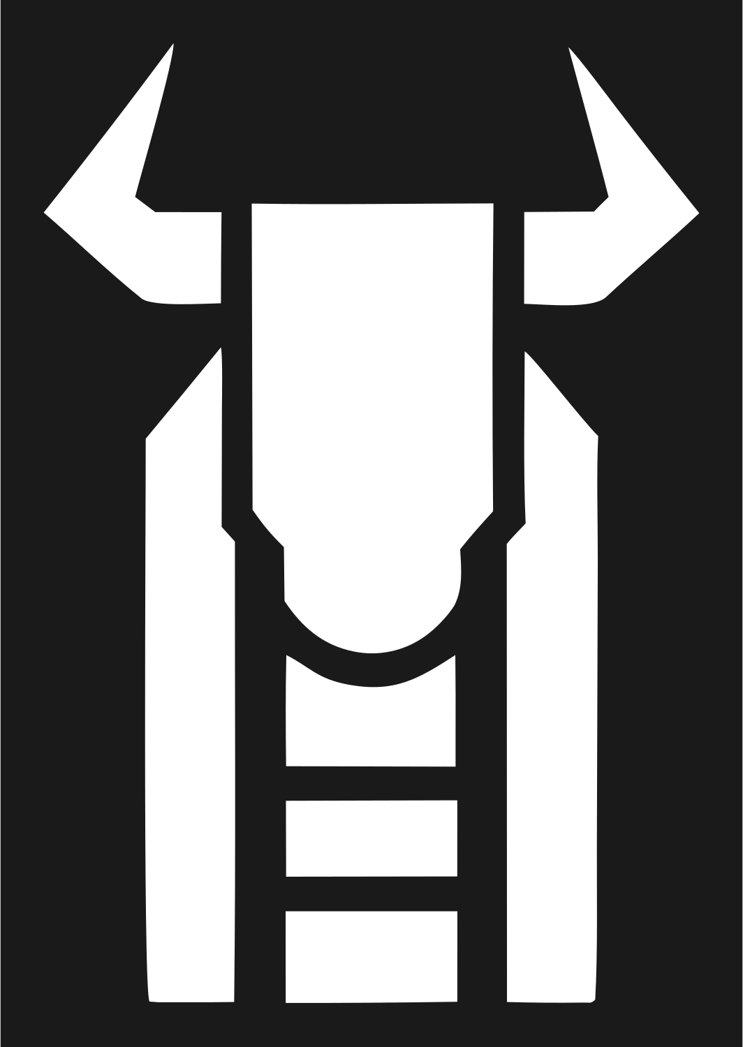 Geometric Bison Front-Face Logo #1a1a1a/#ffffff