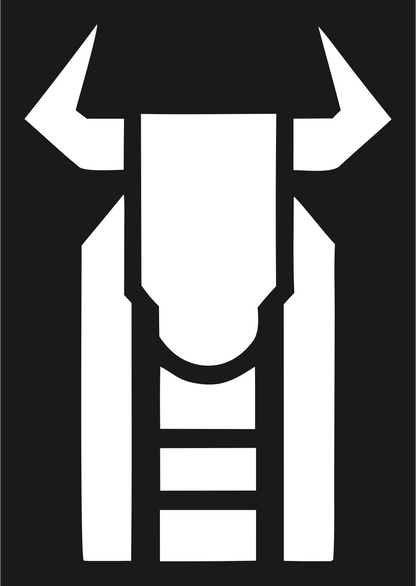 Geometric Bison Front-Face Logo #1a1a1a/#ffffff