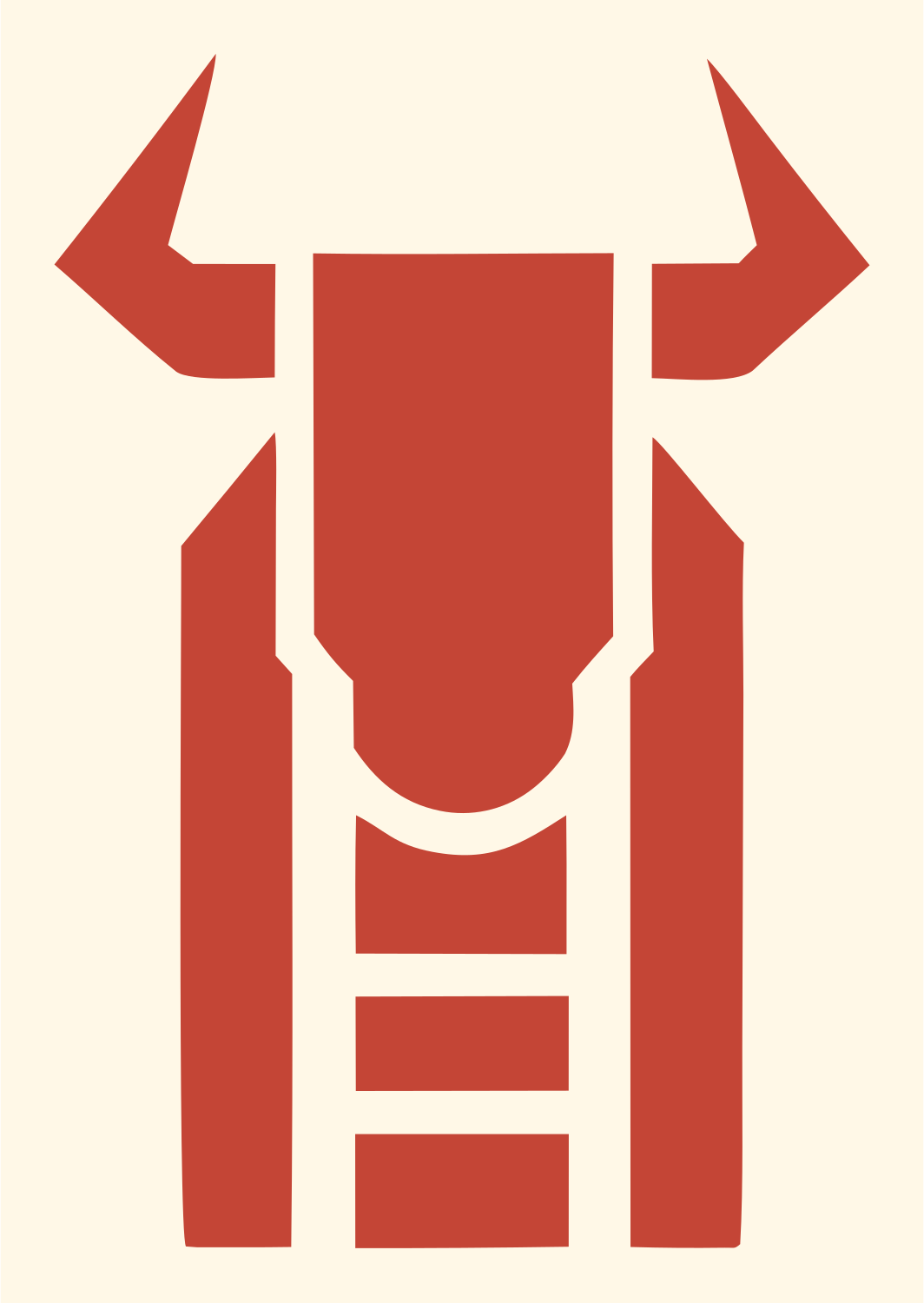 Geometric Bison Front-Face Logo #fff8e7/#c44536