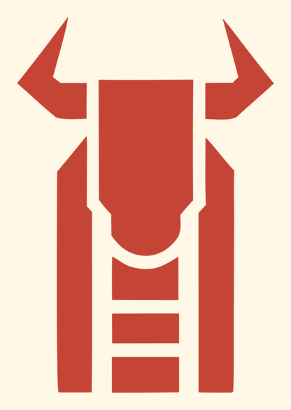 Geometric Bison Front-Face Logo #fff8e7/#c44536