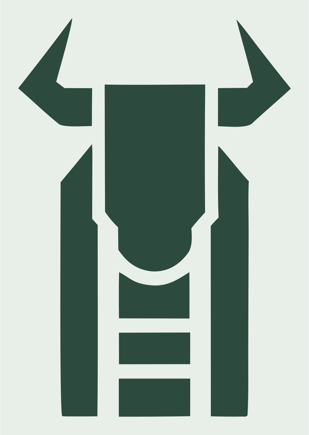 Geometric Bison Front-Face Logo #e8efe9/#2d4a3e