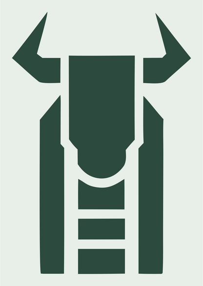 Geometric Bison Front-Face Logo #e8efe9/#2d4a3e