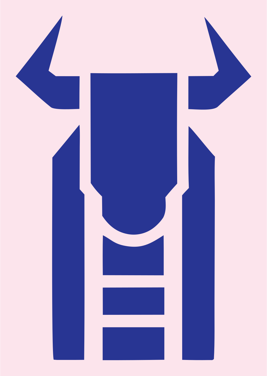 Geometric Bison Front-Face Logo #fce4ec/#283593