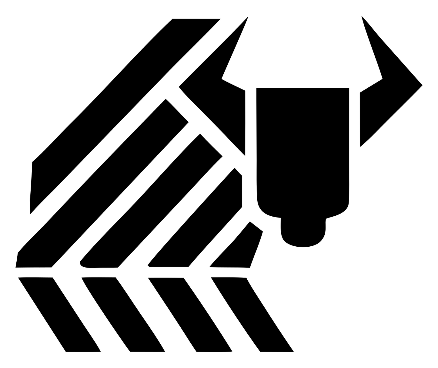 Geometric Bison Stripe Logo #ffffff/#000000