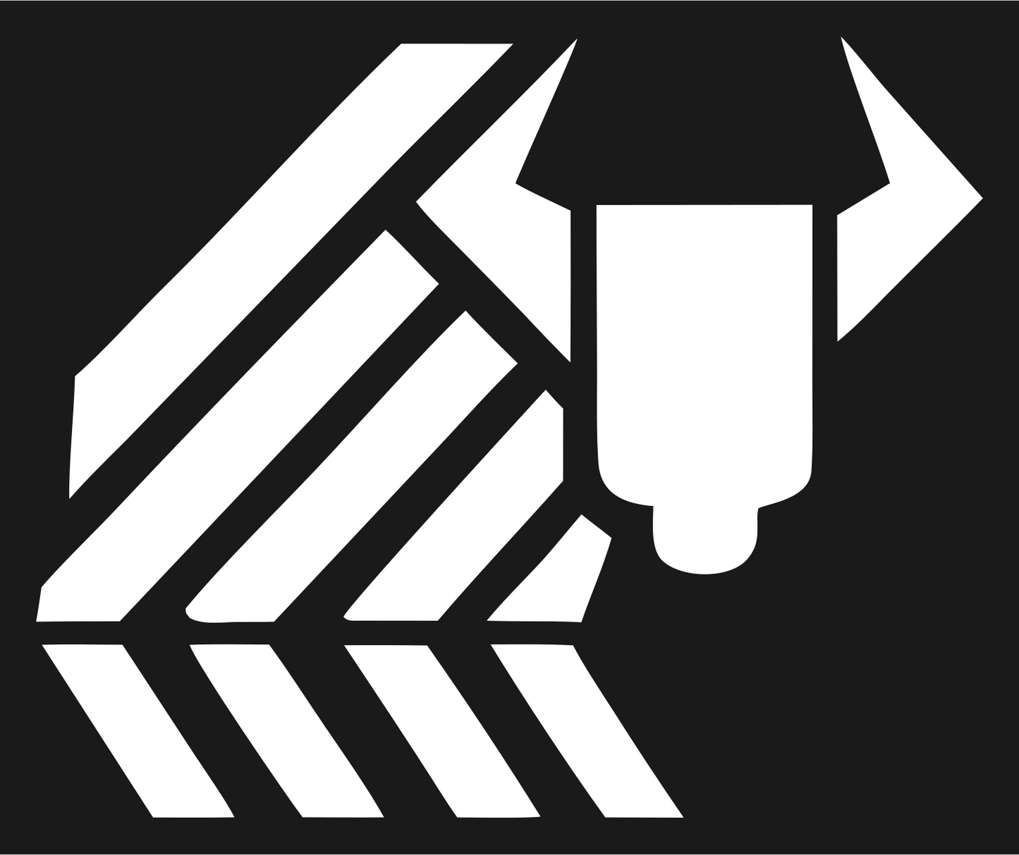 Geometric Bison Stripe Logo #1a1a1a/#ffffff