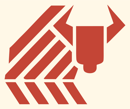 Geometric Bison Stripe Logo #fff8e7/#c44536