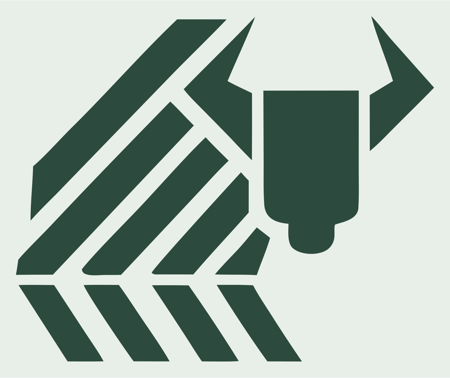 Geometric Bison Stripe Logo #e8efe9/#2d4a3e