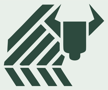 Geometric Bison Stripe Logo #e8efe9/#2d4a3e