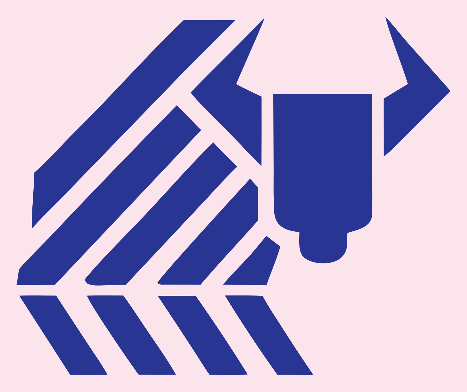 Geometric Bison Stripe Logo #fce4ec/#283593