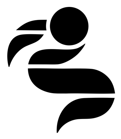 Geometric Bison Profile Mark #ffffff/#000000