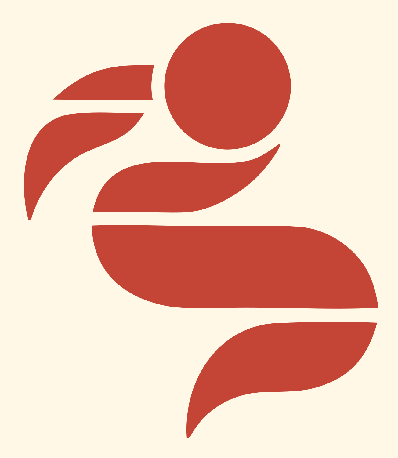 Geometric Bison Profile Mark #fff8e7/#c44536