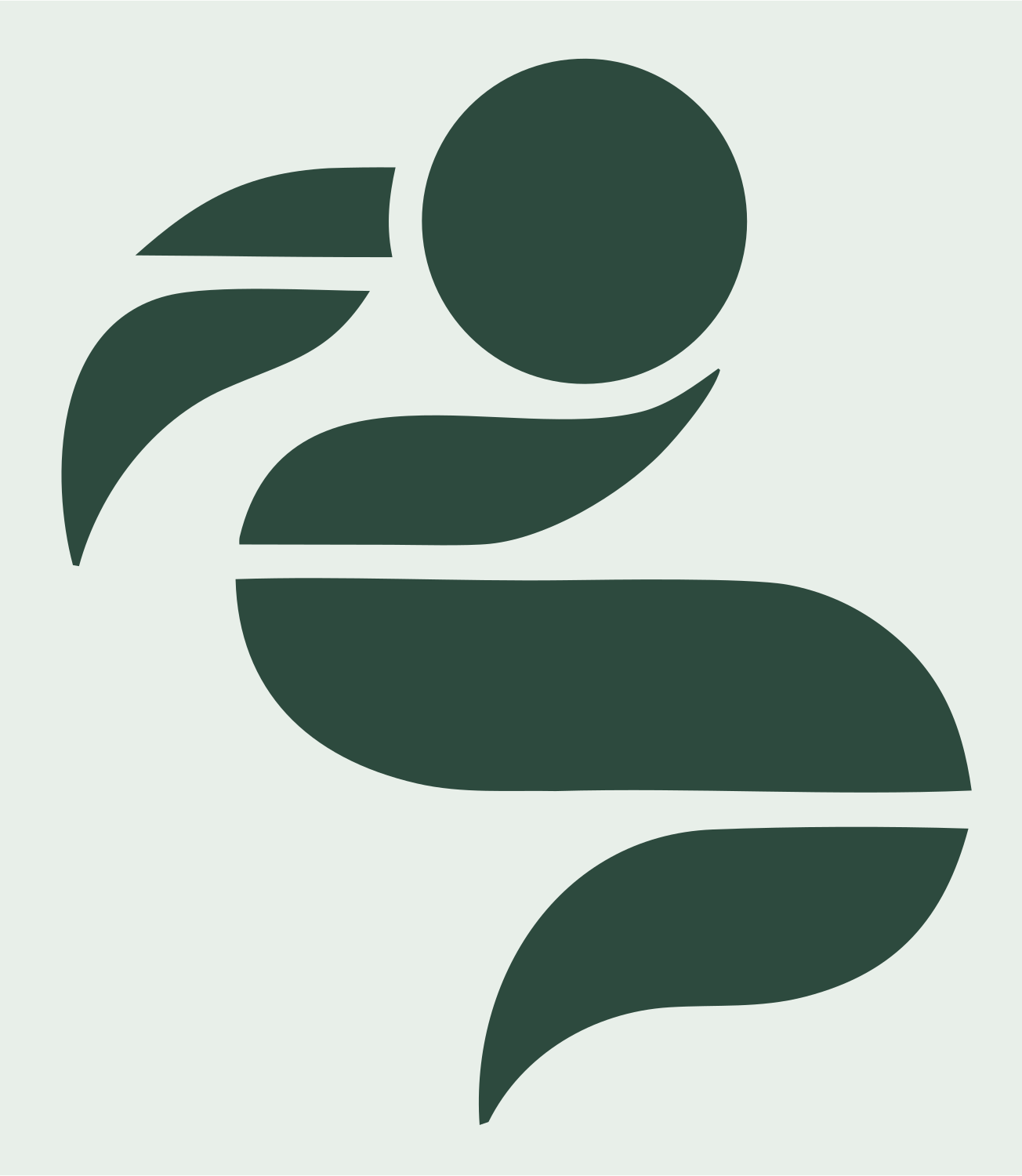 Geometric Bison Profile Mark #e8efe9/#2d4a3e