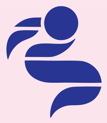 Geometric Bison Profile Mark #fce4ec/#283593