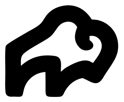 Monoline Bison Side Emblem #ffffff/#000000