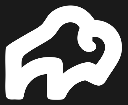 Monoline Bison Side Emblem #1a1a1a/#ffffff