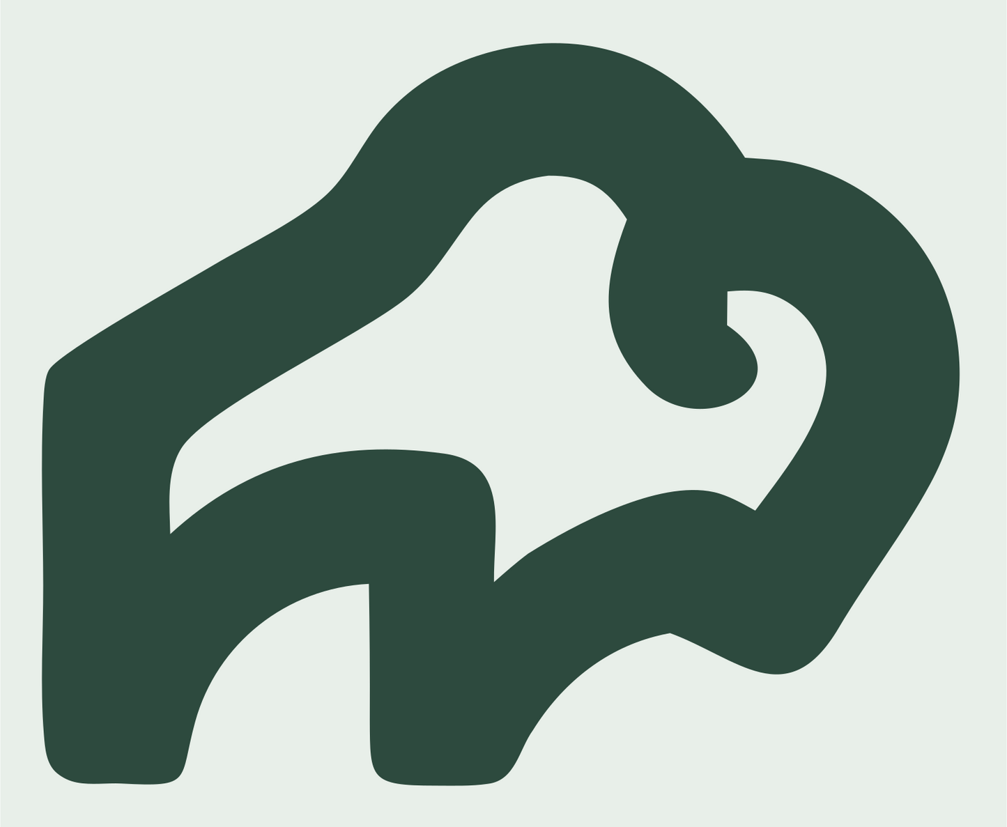 Monoline Bison Side Emblem #e8efe9/#2d4a3e
