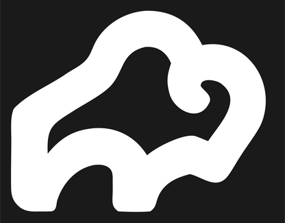 Monoline Bison Silhouette Badge #1a1a1a/#ffffff