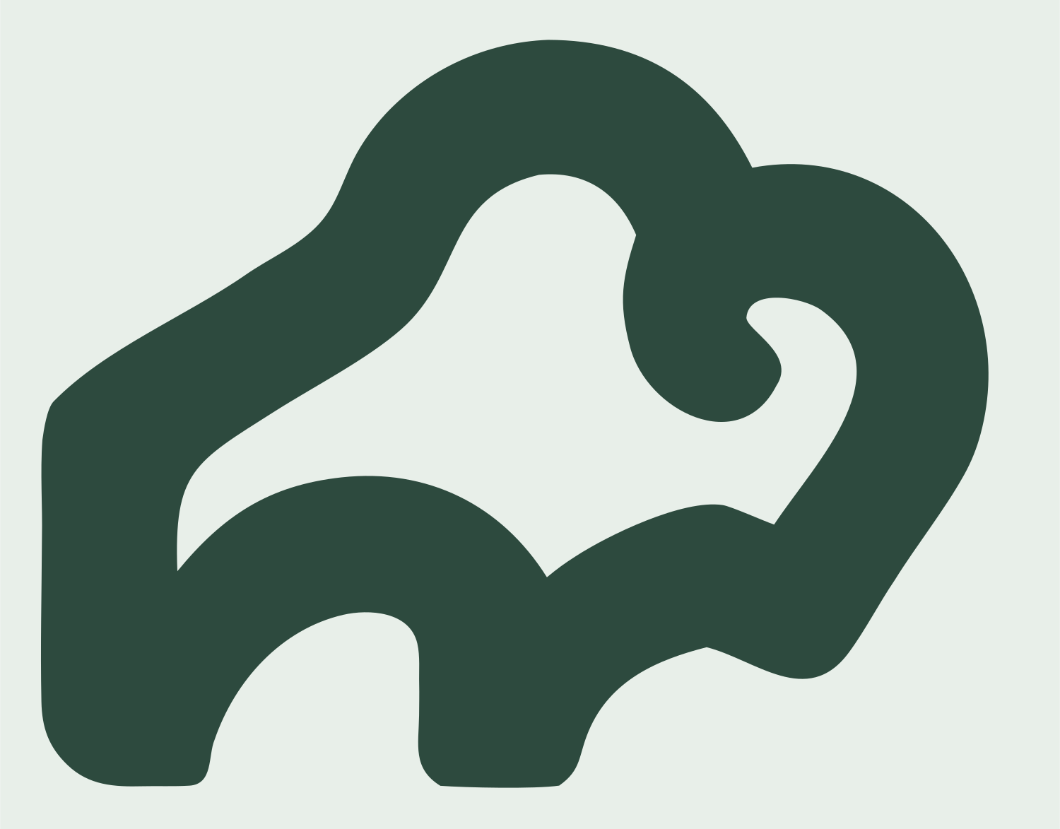 Monoline Bison Silhouette Badge #e8efe9/#2d4a3e