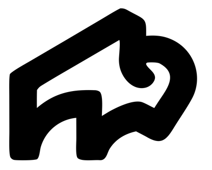 Monoline Bison Head Crest #ffffff/#000000