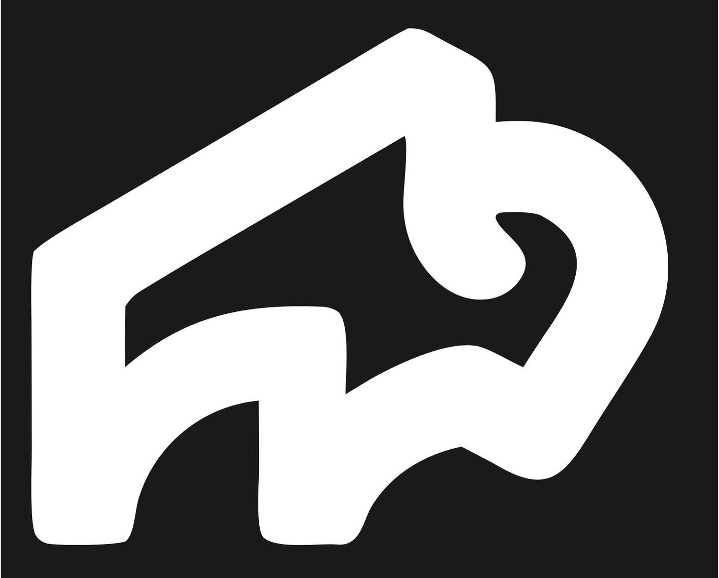 Monoline Bison Head Crest #1a1a1a/#ffffff