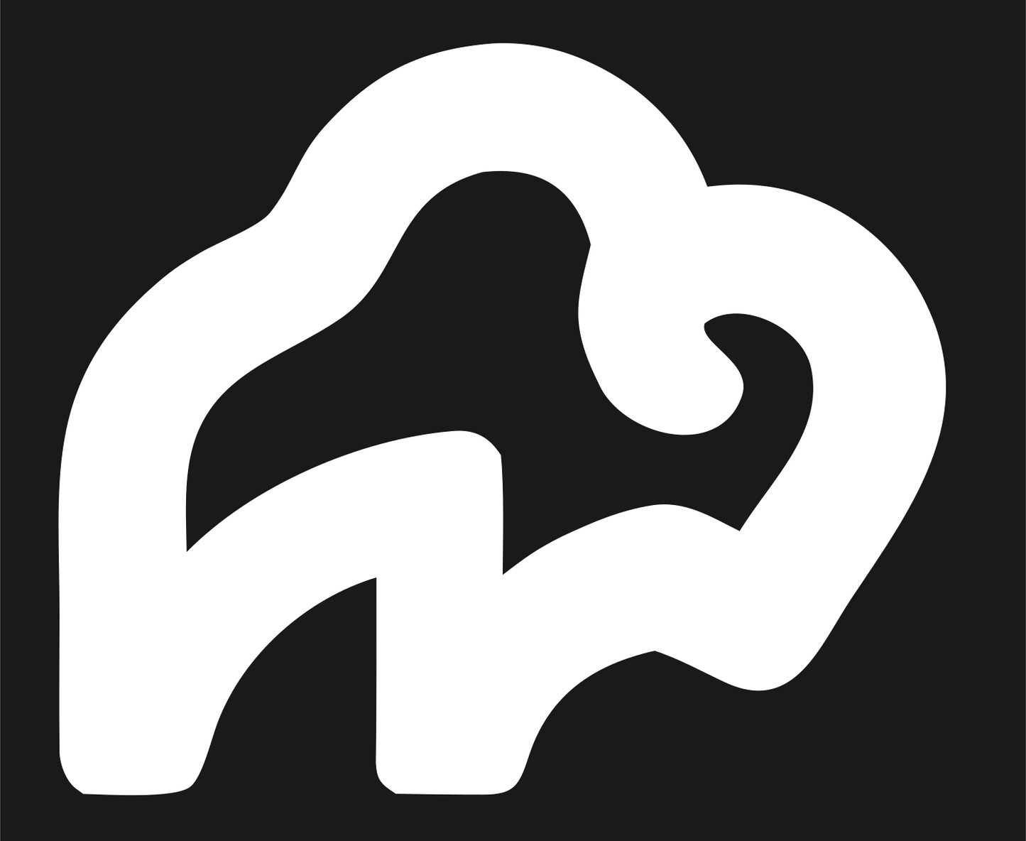 Monoline Bison Standing Logo #1a1a1a/#ffffff