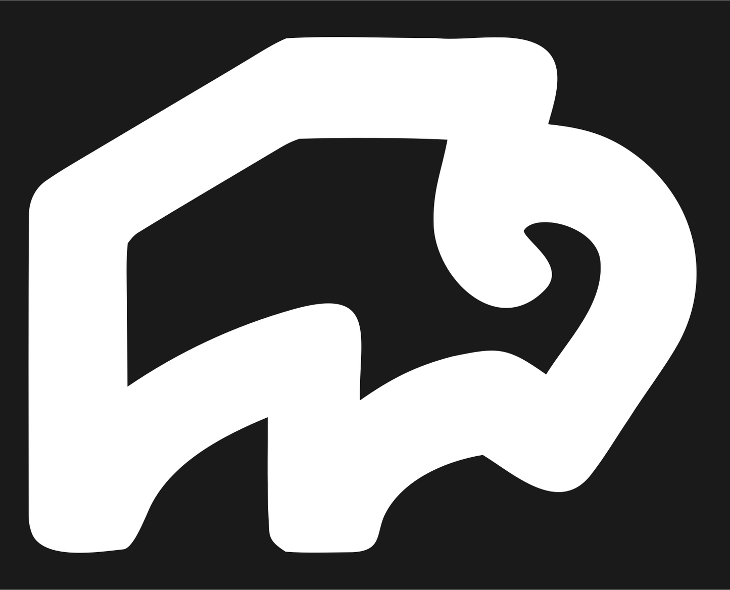 Monoline Bison Outline Logo #1a1a1a/#ffffff
