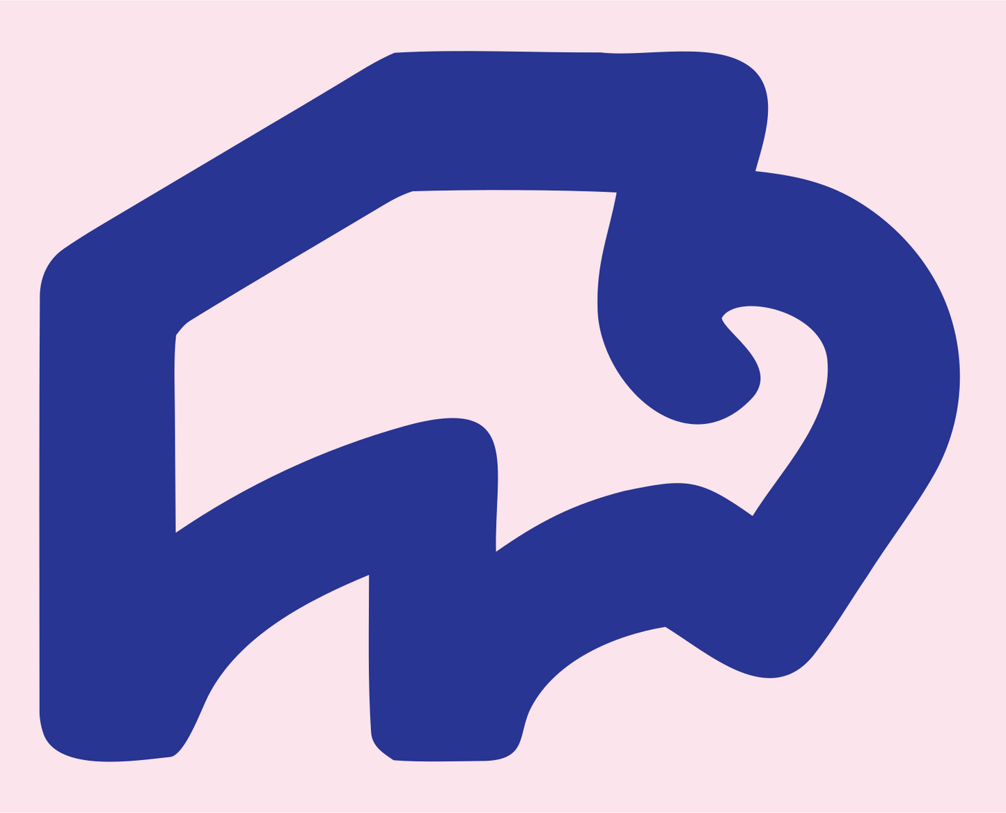 Monoline Bison Outline Logo #fce4ec/#283593