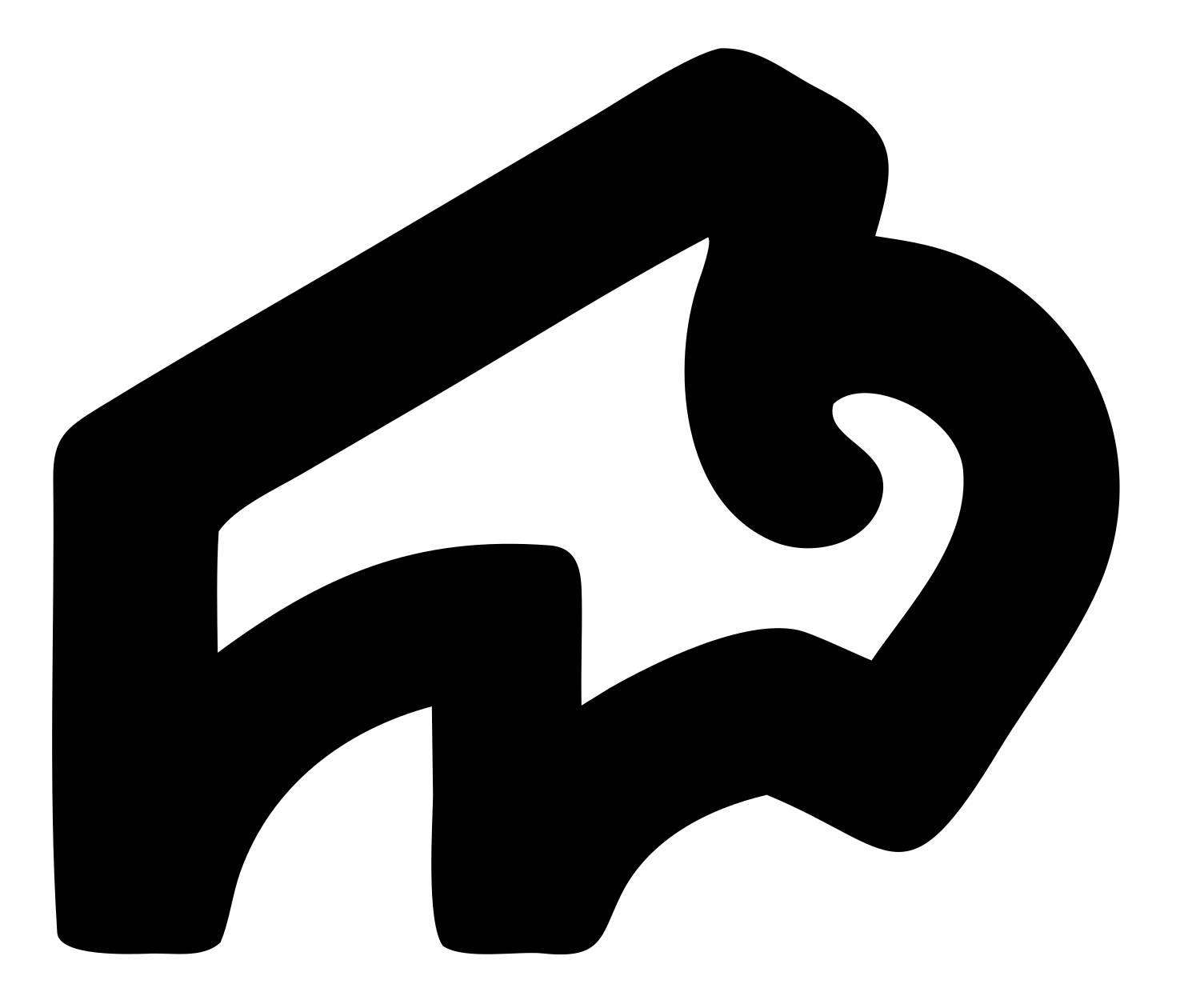 Geometric Bison Negative Space Mark #ffffff/#000000