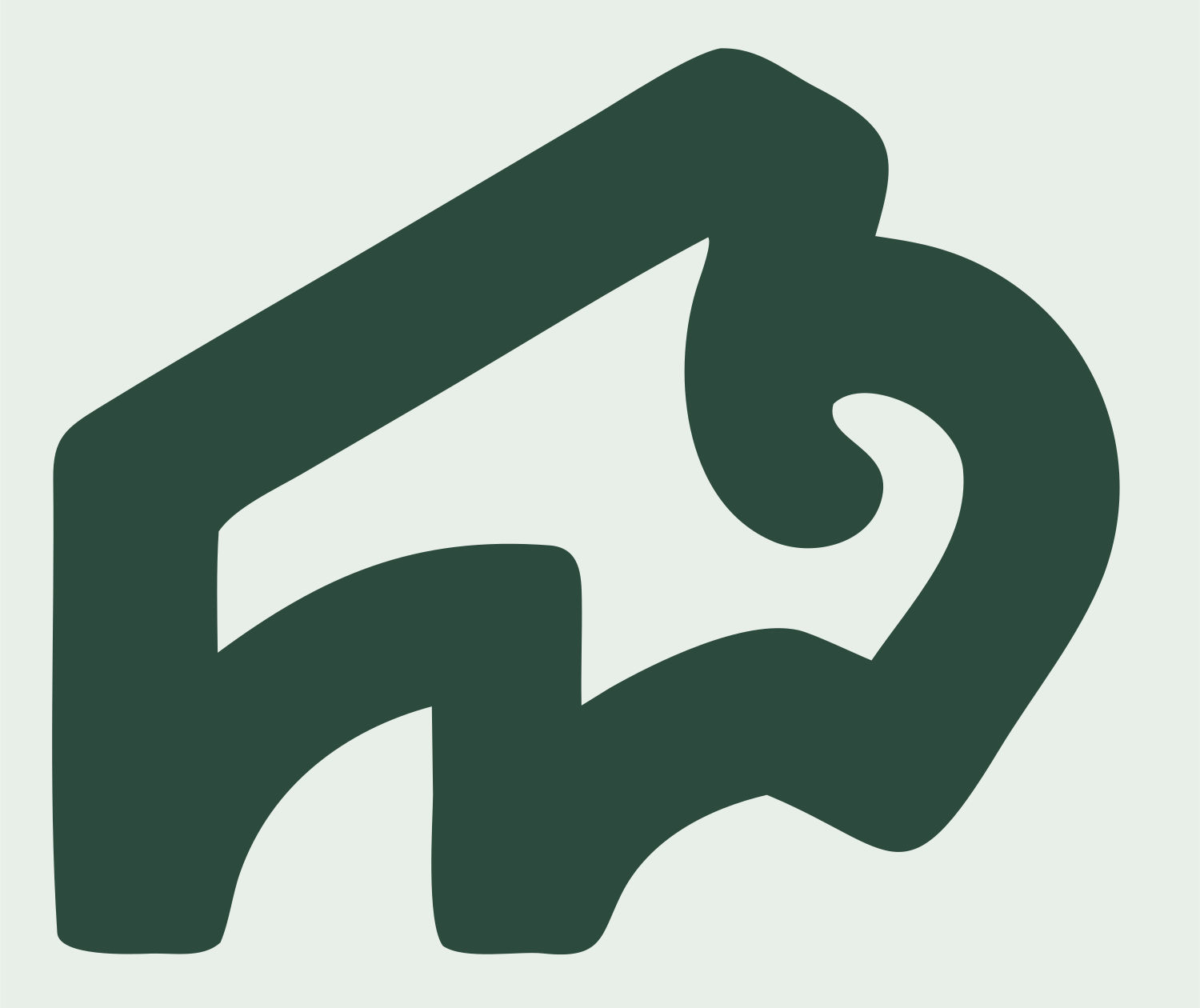 Geometric Bison Negative Space Mark #e8efe9/#2d4a3e