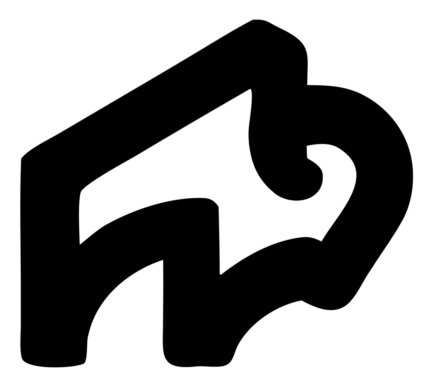 Monoline Bison Perspective Logo #ffffff/#000000