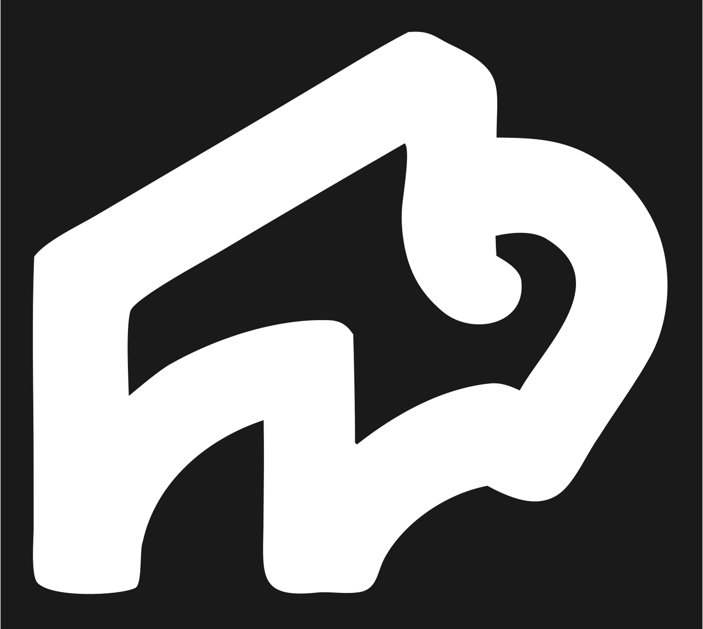 Monoline Bison Perspective Logo #1a1a1a/#ffffff