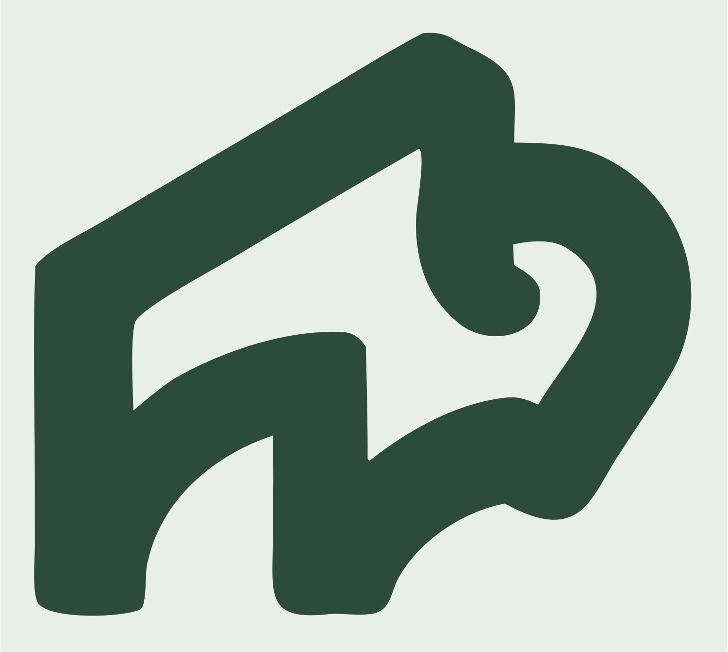 Monoline Bison Perspective Logo #e8efe9/#2d4a3e