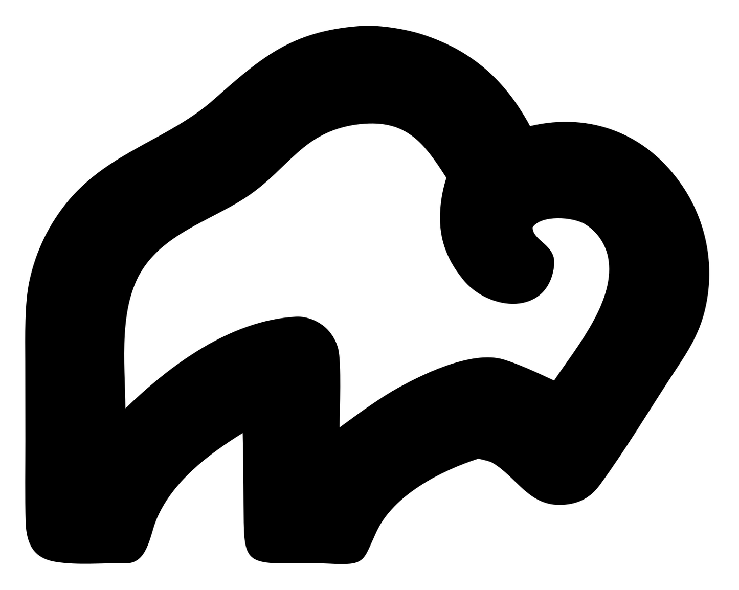 Monoline Bison Hump Icon #ffffff/#000000