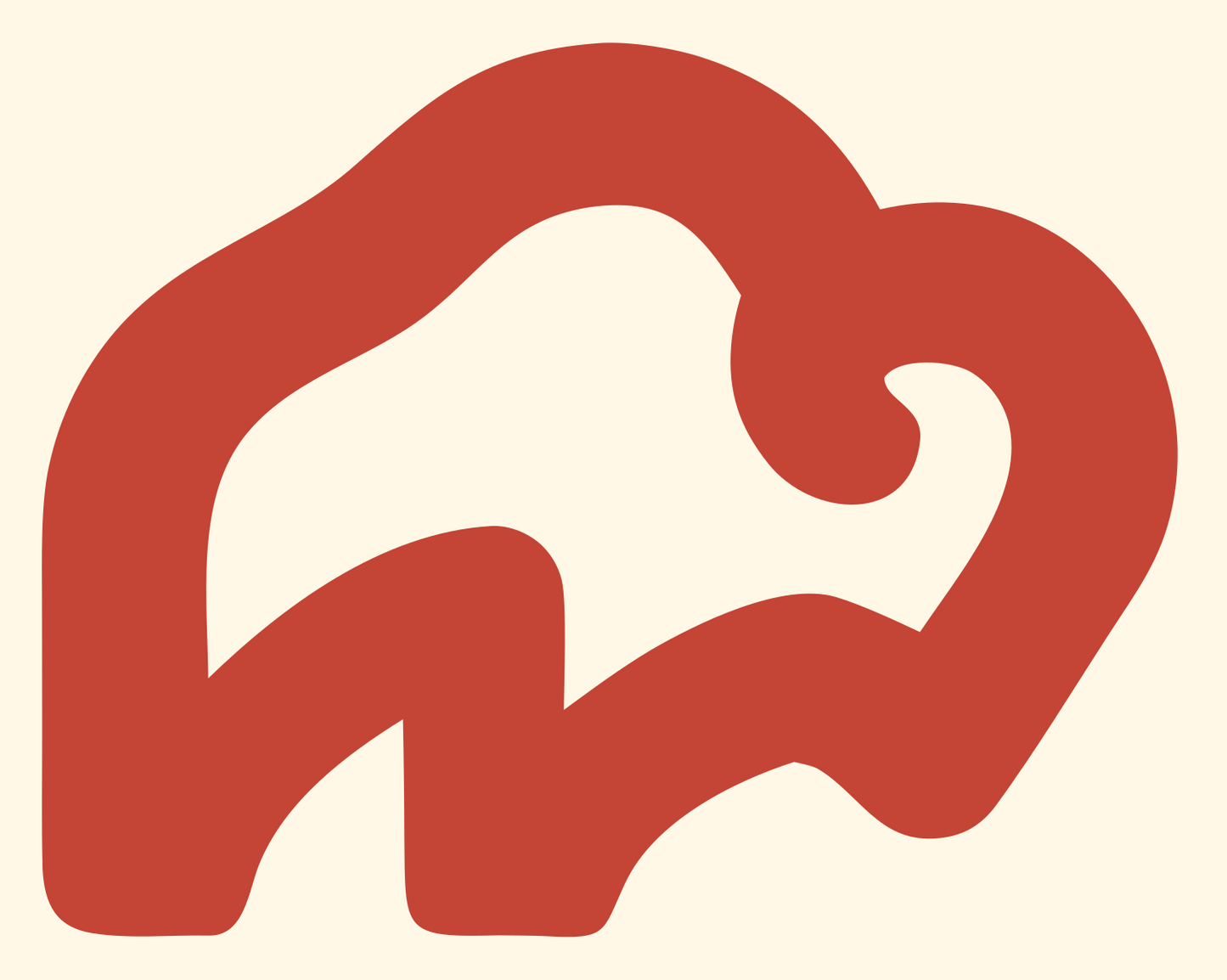 Monoline Bison Hump Icon #fff8e7/#c44536